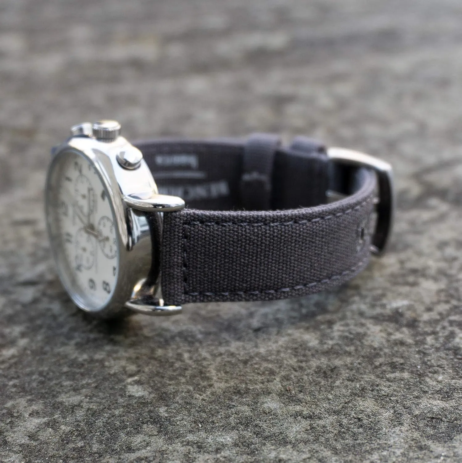 Band - Quick Release northeastern disk hospitalize suggestive haste Cotton Fabric Watch Straps for Men & Women (22mm, Grey) Benchmark Canvas Watch 