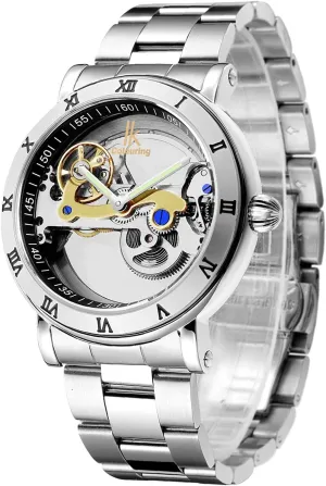 Band Skeleton Transparent wildebeest Luminous Analog Dress Wrist Watch MASTOPTop Brand Luxury Men's Tourbillon Automatic Mechanical Watches Business Stainless Steel 