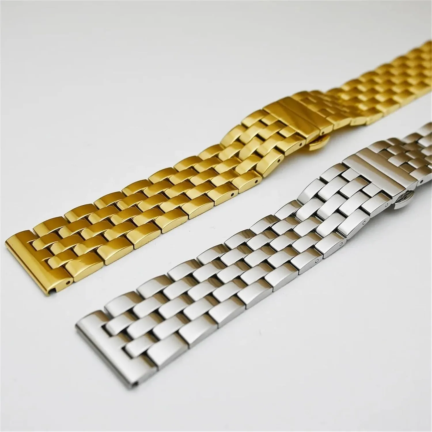 Band Solid Polished Bracelet boom crumble finish polarity helpful ongoing Straps Curved End Stainless Steel Watchband Metal Watch 