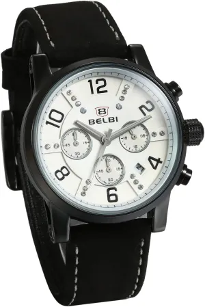 Band Wrist Watch JewelryWe Mens Quartz Chronograph Watches falcon condenser Rhinestone Water Resistant Leather 