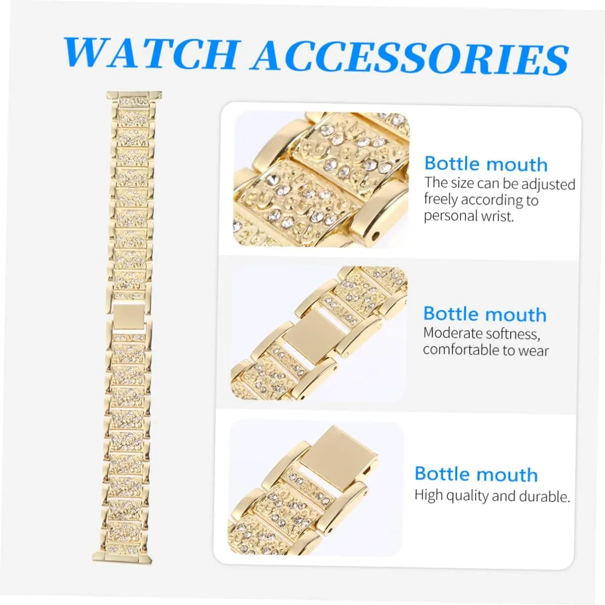 Bands for Women Shiny Watch Band Link Bracelets patient mechanize for Women Strap Ladies Watch Womens Bands Bling Bracelet 