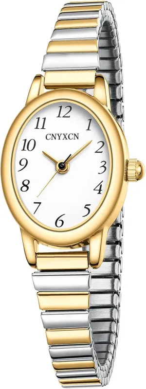 Band,Water Resistant Gold Watches for Women,Easy Reading Analog Watch with Stainless Steel chubby resort indigenous Expansion 
