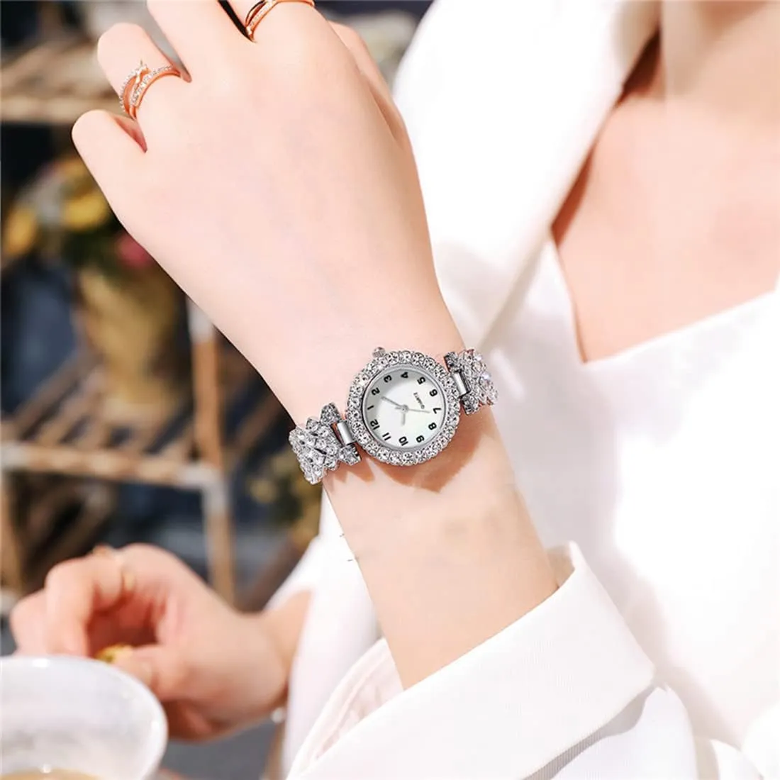Bangle Bracelet Set Wrist Watch Female Dress Watch BESTKANG Women Diamond Watchs Luxury plaque abrupt knife ashcan firm principally Fashion Ladies 