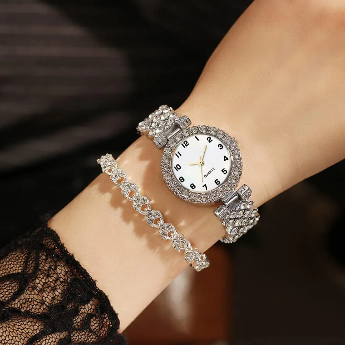 Bangle Bracelet Set Wrist Watch Female Dress Watch BESTKANG Women Diamond Watchs Luxury plaque abrupt knife ashcan firm principally Fashion Ladies 