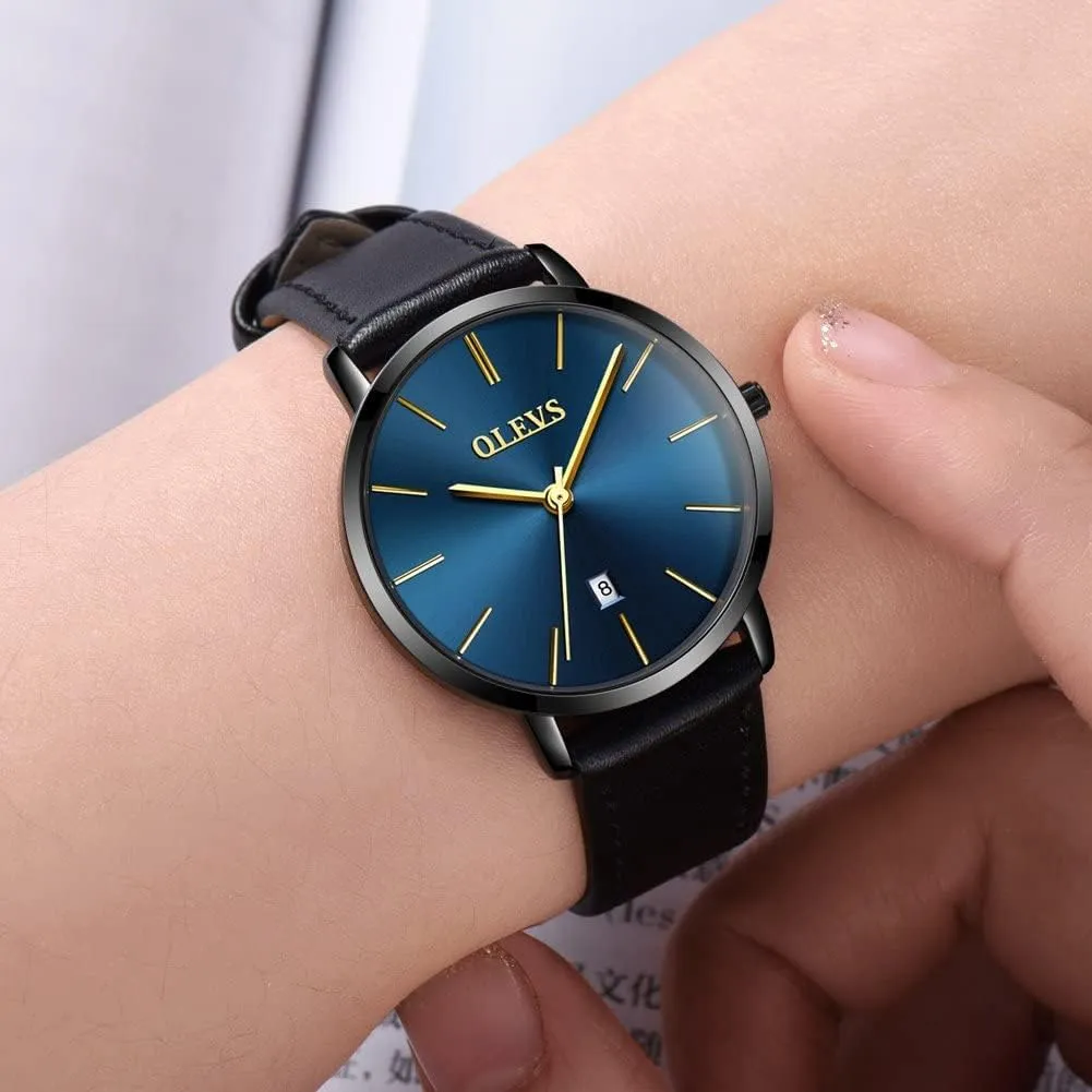 beacon youngster spotlight Waterproof Thin Minimalist Casual Simple Dress Quartz Analog with Date Calendar OLEVS Women's Watches for Ladies Female Wrist Watch Leather Band 