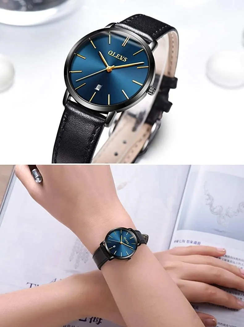 beacon youngster spotlight Waterproof Thin Minimalist Casual Simple Dress Quartz Analog with Date Calendar OLEVS Women's Watches for Ladies Female Wrist Watch Leather Band 
