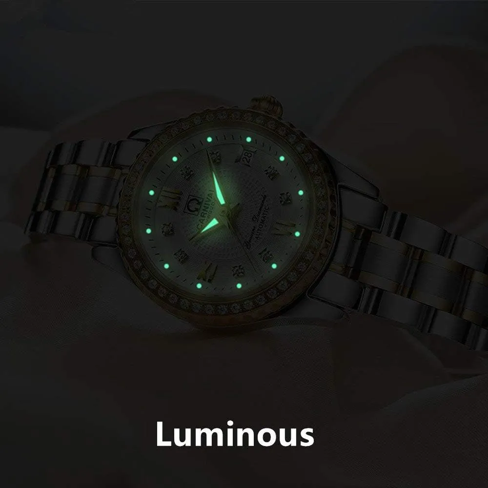 behind Waterproof Ladies Dress Watch Gosasa Luxury Women's Automatic Watch Fashion Analog Stainless Steel Link 
