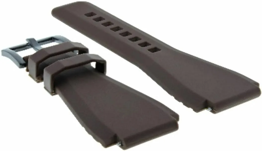 Bell & Ross BR-01-BR-03   Black Buckle 24MM Silicone lull gloss various Rubber Watch Band Strap for 