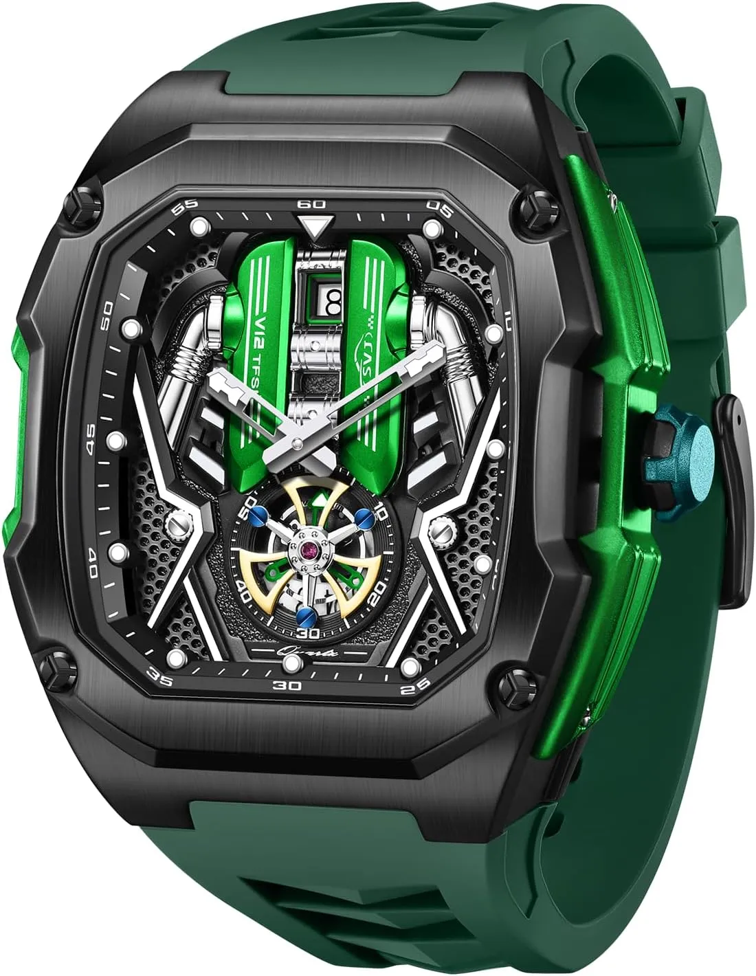 Big Face Fashion Quartz Black Watch 30ATM, Casual Watch for trainload Men Unique Gifts for Men Mens Watches, Wrist Watches Luminous Design, 