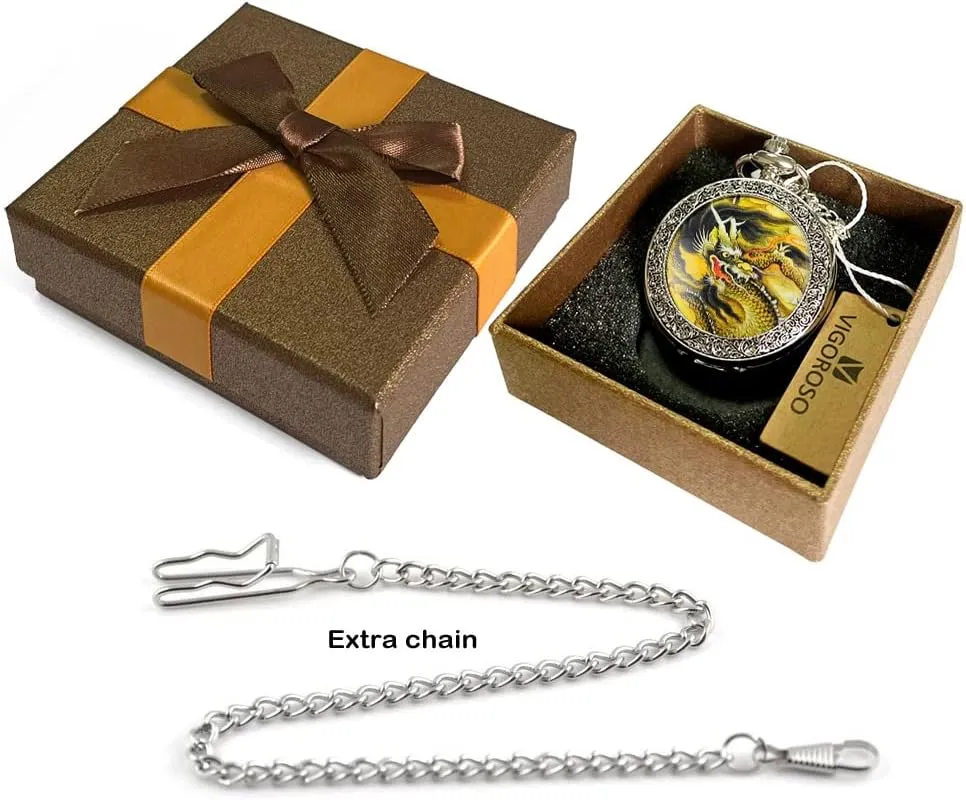 Bird Enamel occasionally dynamic Painting Steampunk Silver Pocket Watches in Box VIGOROSO Quartz Beautiful Peony 