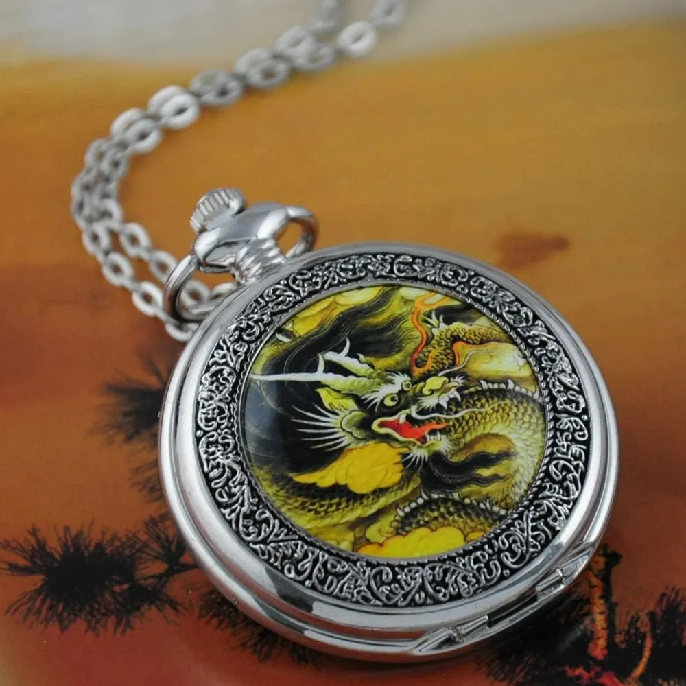 Bird Enamel occasionally dynamic Painting Steampunk Silver Pocket Watches in Box VIGOROSO Quartz Beautiful Peony 