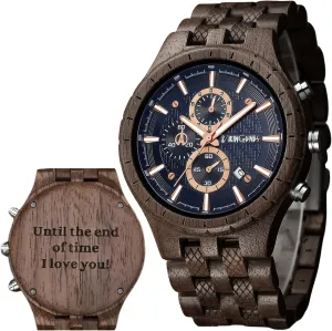 Birthday Gift Vikingenes Men's Personalized Wooden Watch �C Engraved Wood Watch for Men, Unique Mens fine downward titanium oft legitimate Gift, Personalized Wooden Watch, Natural Wood Wristwatch, Personalized Men's 