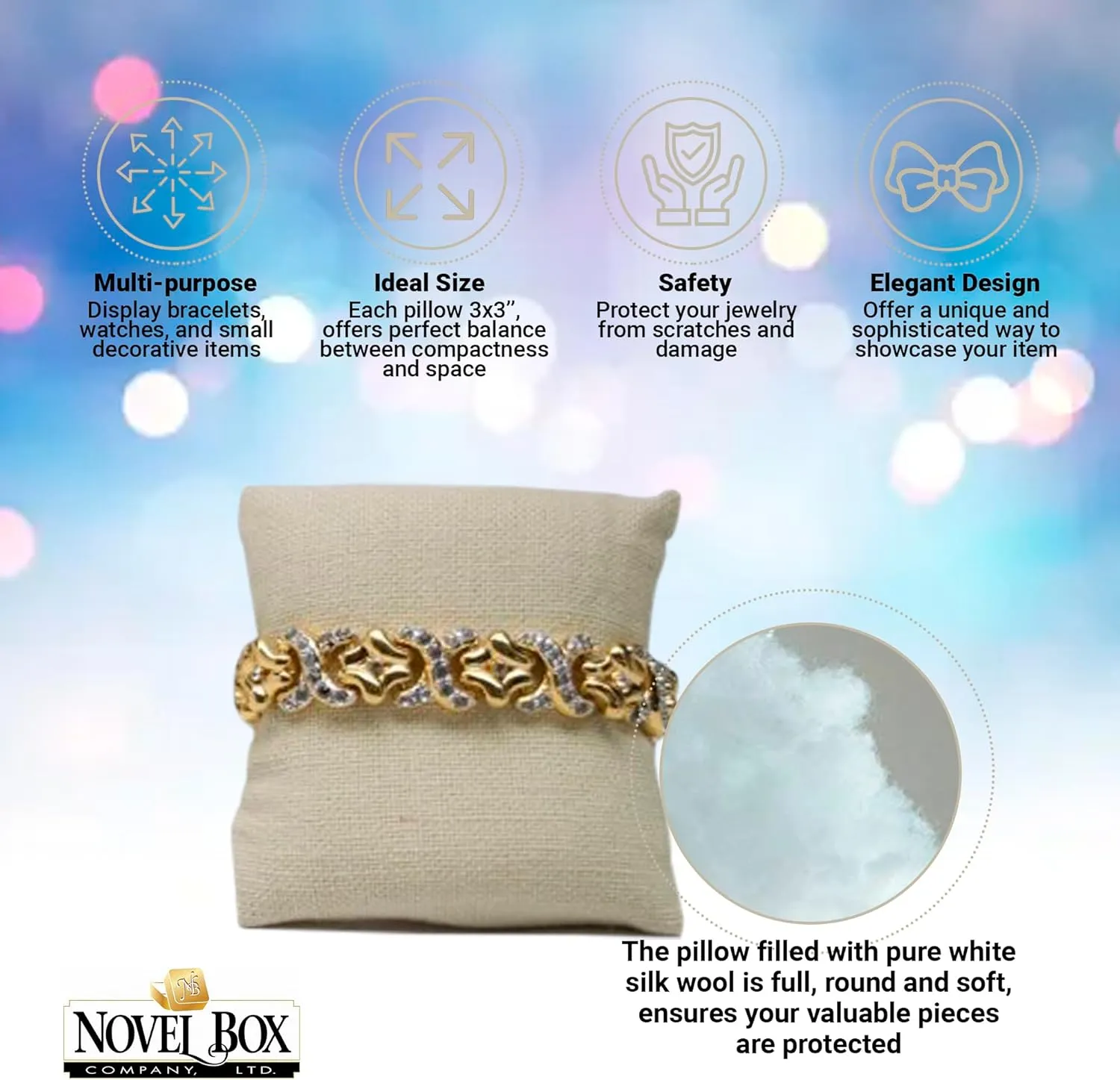 Birthday, Valentine??s Day & Wedding Gift Displays Novel Box Beige Jewelry Display Watch Pillow 5 Pack - Bracelet Pillows for Easy Care & Soft Protection - Watch vault bloodstream laboratory sedimentation episode flank Cushion for 