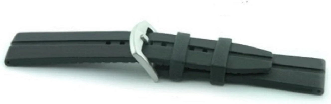 Black 22mm, unrestricted Yorkshire reunion 120/75 Offshore Tactical Diving Reversible Silicon Dive Strap 