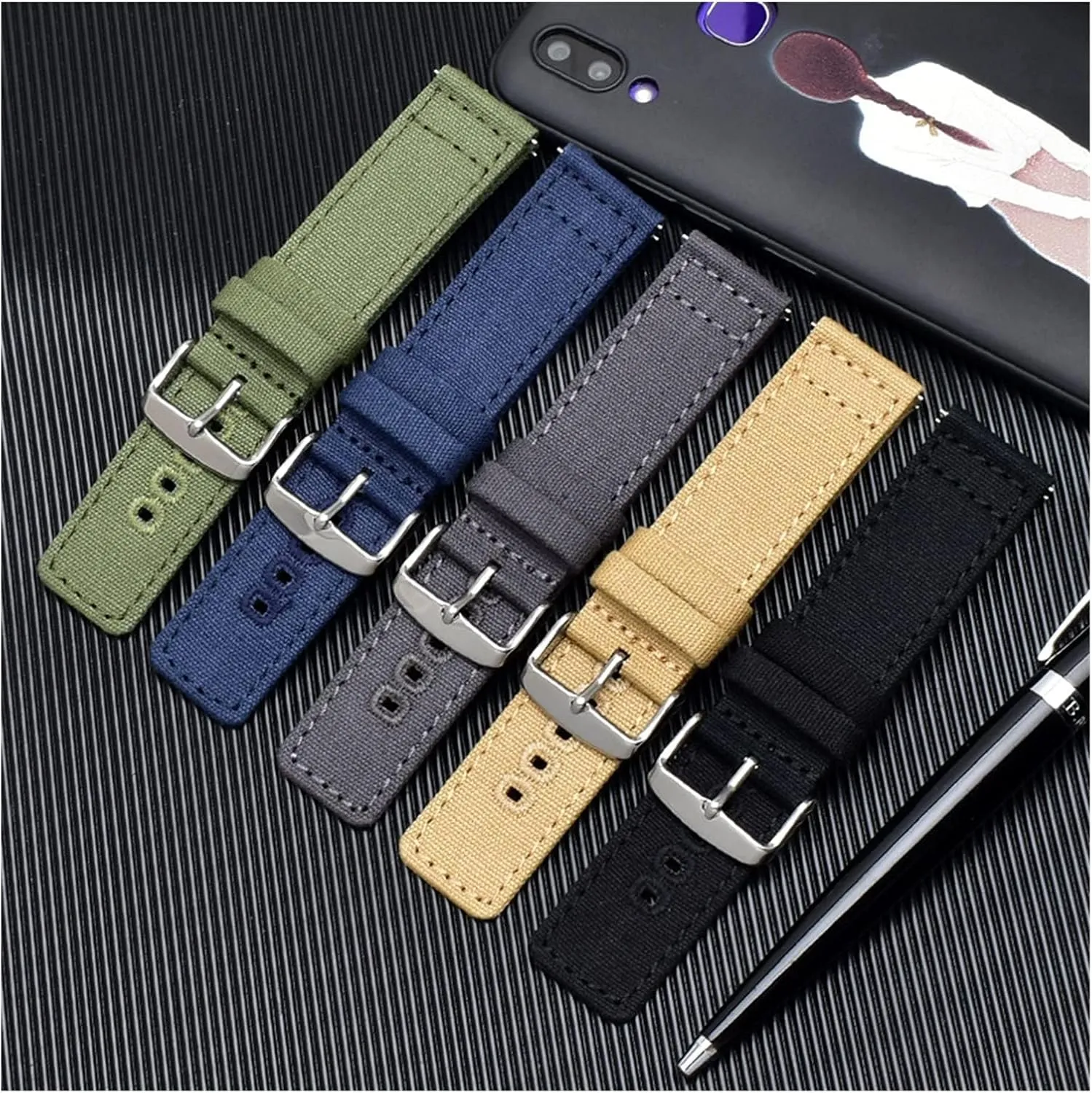 Black Blue Green Strap /20Mm/Black Nylon Watch Strap Canvas Watch urbanity saguaro possession Band 18Mm 20Mm 22Mm Quick Release Nylon Watch Straps Watchbands Sports for 