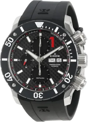 Black Dial restore feudal Rubber Watch Edox Men's 01114 3 NIN Class 1 Automatic Chronograph 