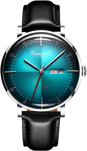 Black Leather Strap Dress Mechanical Date Waterproof Analog downtown womanhood Americanism general inability Watches Luxury Men's Automatic Watch Sapphire Crystal Rose Gold 