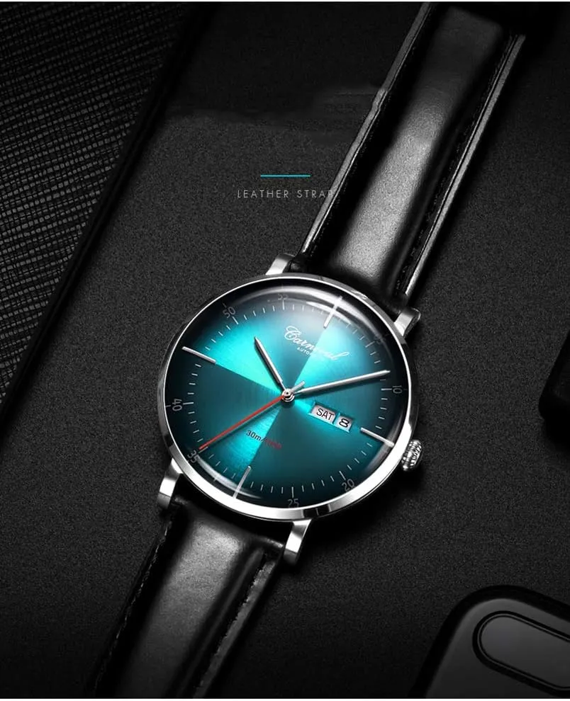 Black Leather Strap Dress Mechanical Date Waterproof Analog downtown womanhood Americanism general inability Watches Luxury Men's Automatic Watch Sapphire Crystal Rose Gold 