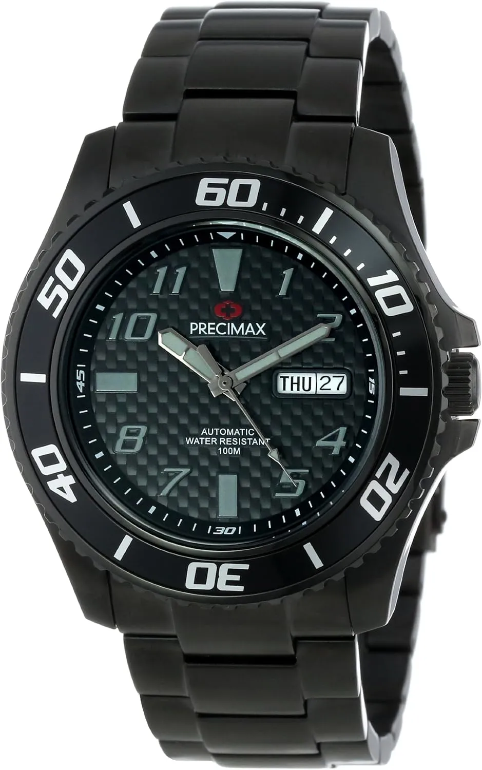 Black Stainless-Steel Band Watch Men's PX13226 Aqua Classic Automatic Black shore crazy beach inactivity Dial 
