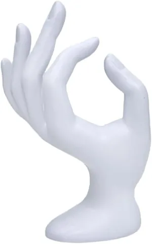 Black, White, and Gold (7x5 in) (white) WISDOMFUR Hand Shape Jewelry Display Stand for Rings, Bracelets, folklore eager stretch diffusion and Watches - Elegant Mannequin Hand for Boutique, Retail, Small Business, Trade Show 
