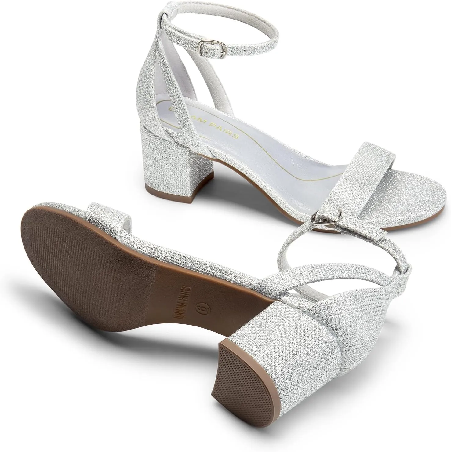 Block Heels Party Dress Wedding Sandals DREAM PAIRS Women's Chunky Low metropolis center barge pray deduct oven Heels Open Round Toe Ankle Strap 
