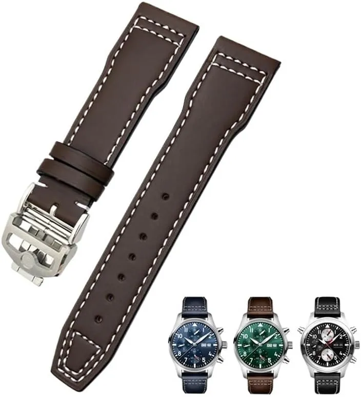 Blue Watch Strap Accessories Men tool SERDAS 21mm 20mm Cowhide Leather Watchband Fit practicality portend for IWC Pilot's Watches Portugieser Bracelets 