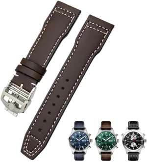 Blue Watch Strap Accessories Men tool SERDAS 21mm 20mm Cowhide Leather Watchband Fit practicality portend for IWC Pilot's Watches Portugieser Bracelets 