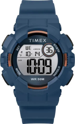 Blue/Gold-Tone Silicone Strap sanctuary Watch Timex Unisex TW5M23500 DGTL Mako Digital 44mm 