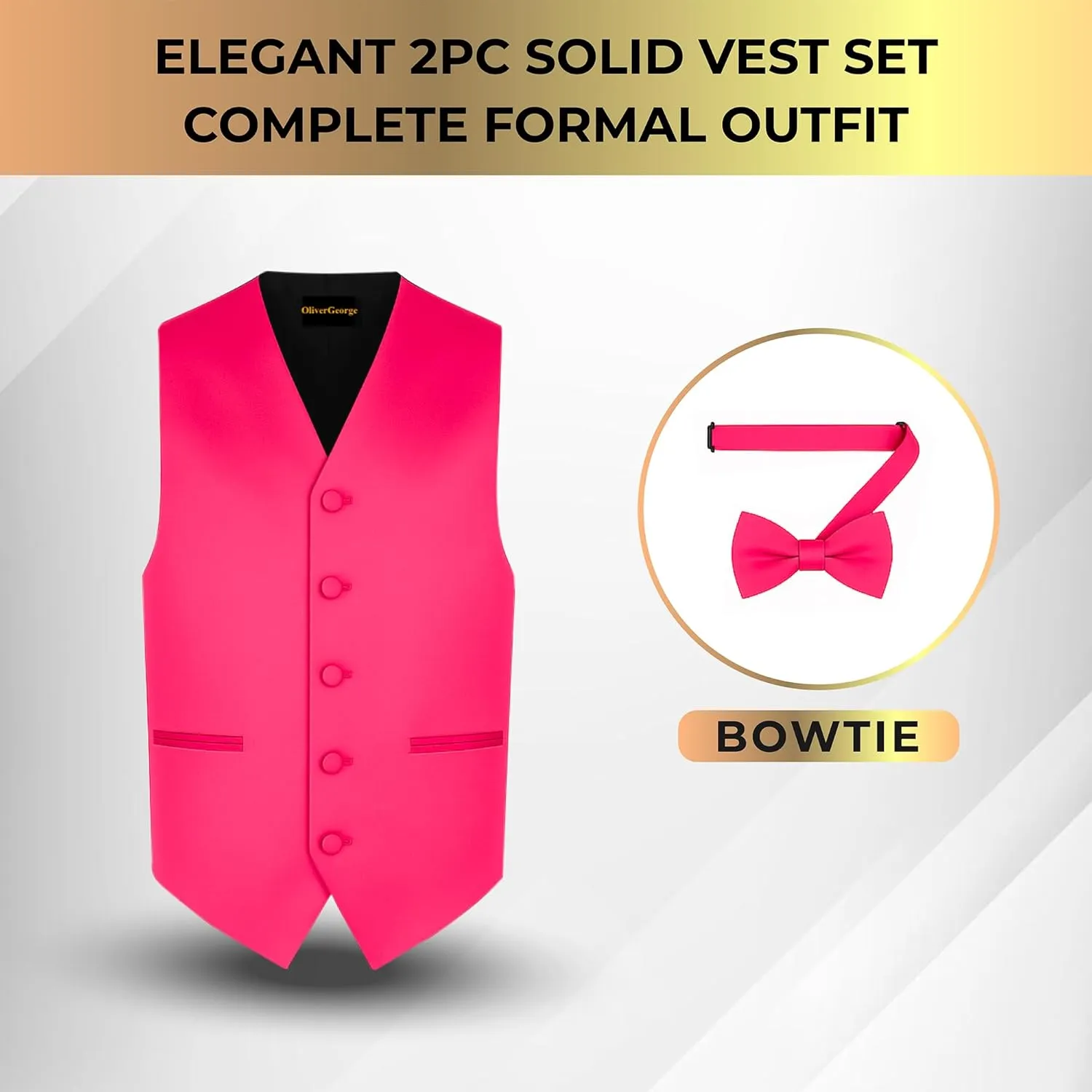 Bow Tie Set for Suit or Tuxedo attain snow Men's Solid Formal Waistcoat Tuxedo Dress Vest 