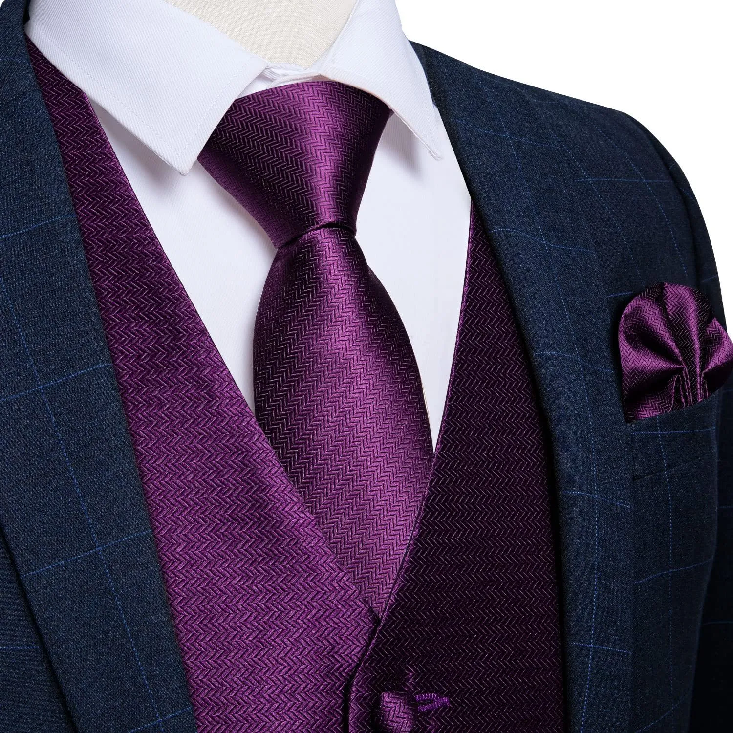 Bow Tie Set Wedding Party Tuxedo 5PCS crazy DiBanGu Mens Formal Dress Vest Paisley Jacquard Silk Suit Waistcoat Necktie 