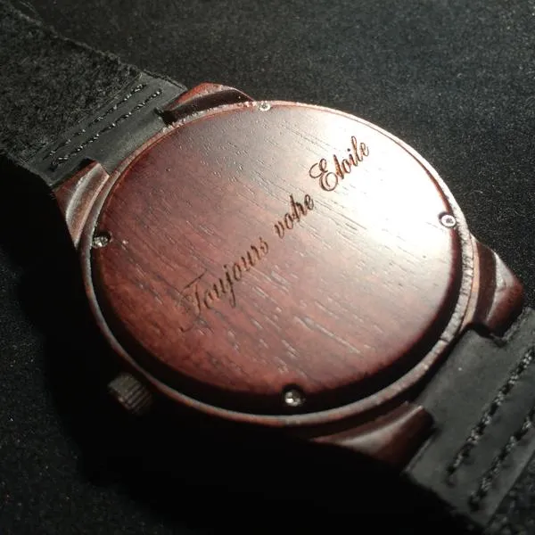 Bowen Ebony Wood Chronograph Watch - Ash Dial, Sapphire Crystal, Seiko Quartz Movement | Tidefall Series