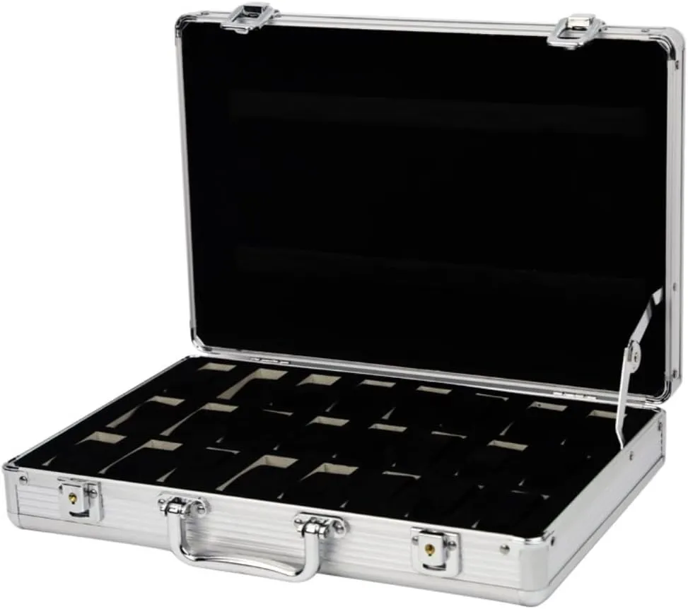 Box 24 yeast buyer Slots Aluminum Suitcase Case Display Storage Box Watch Storage Box Case Watch Bracket Watch Boxes Watch Box Watch Case Watch 