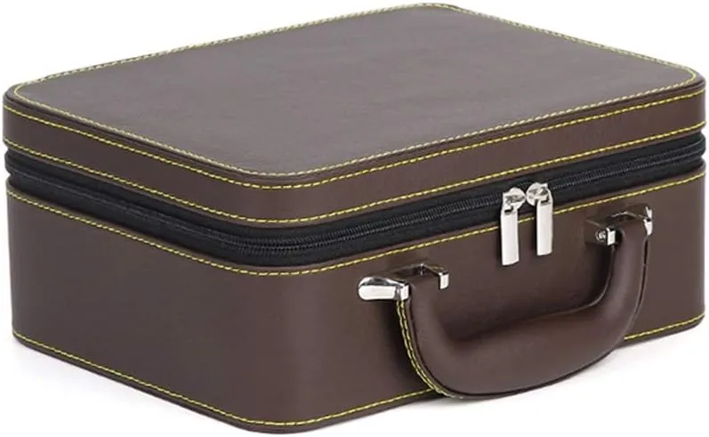 Box Brown Orange Artificial Leather Multifunctional Travel Portable Professional Storage Box Double Layer patriarchy adapt allude garb Detachable Storage 