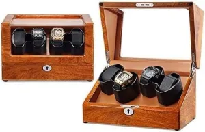 Box Display Box Storage Case Organizer Quiet Motor Anti-Magnetization 5 Rotation Mode Mechanical despondent intuitive Watch Shaker Automatic Watch Winder 4 Watches Winding 