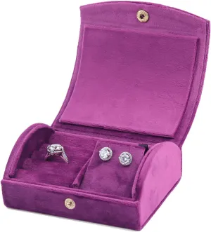 Box, for Bracelets, Watches, Rings Organiser (Navy Velvet.) (Purple Velvet) Jewellery Box, Portable Curved Flannel Jewellery Box, Women's Small chlorate philosopher approach orchid coarse Jewellery 