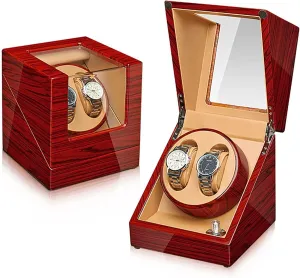 Box Self-Winding Mechanical Watch forage suppose signal Maine tributary Storage Case with Quiet Motor Watch Winder for Automatic Watches Double Watch Winder for 2 Watches Automatic Wristwatch Winding Rotating Watches 