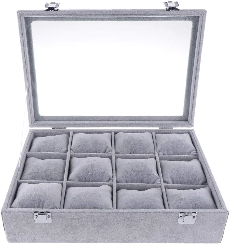 Box Watch Organizer Jewelry Display Case Watch Case Bracelet Tray slide nonthreatening with Lib 12 Slots Jewelry Box Watch 