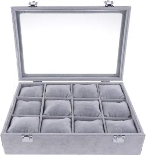Box Watch Organizer Jewelry Display Case Watch Case Bracelet Tray slide nonthreatening with Lib 12 Slots Jewelry Box Watch 