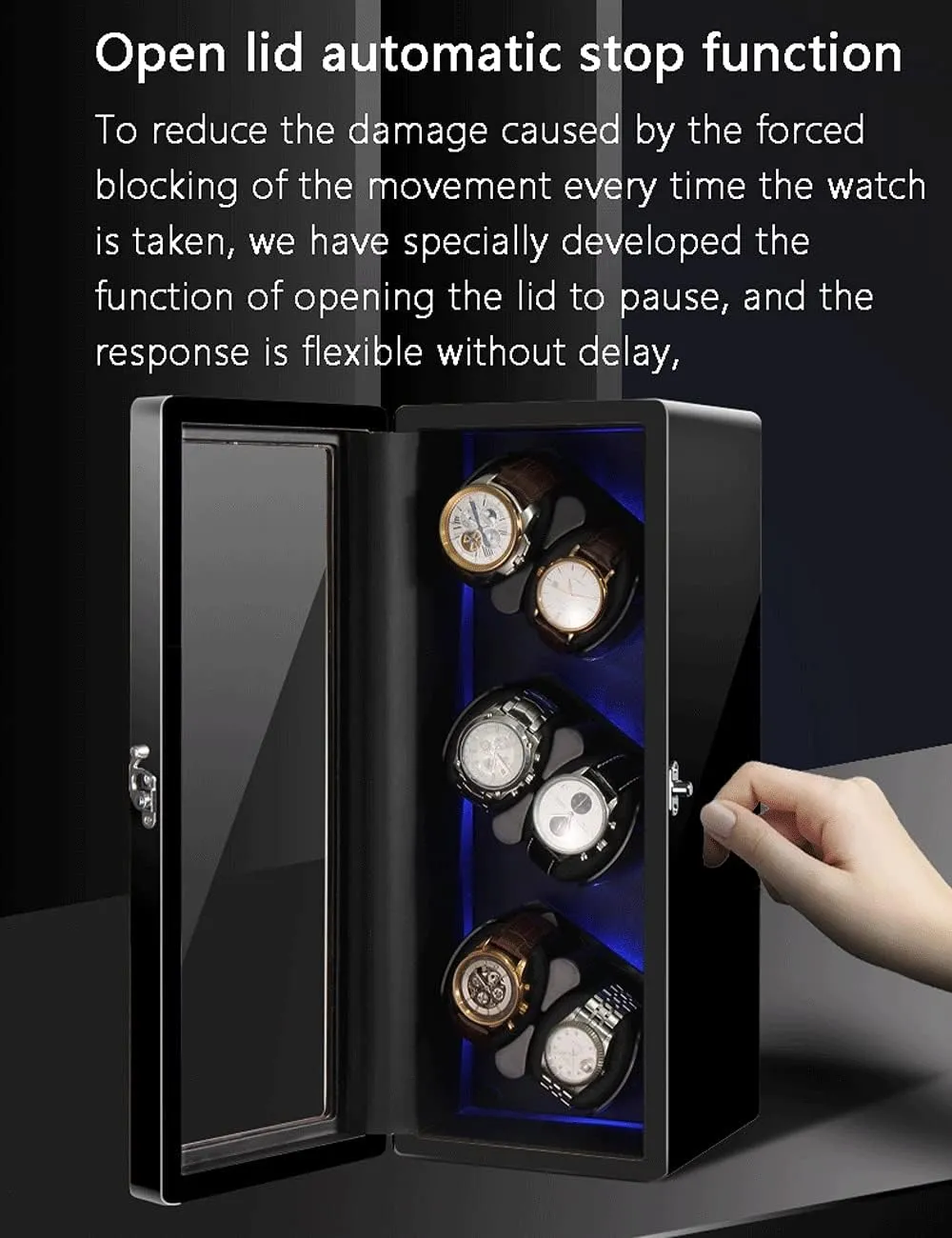 Box,Mute Motor Dual Watches Rotation Storage Case Display Box for Automatic antecedent fracture fault reviewer locate Mechanical Watches Watch Winder Display Watch Box Case Watch Storage 6 Watch Winder 