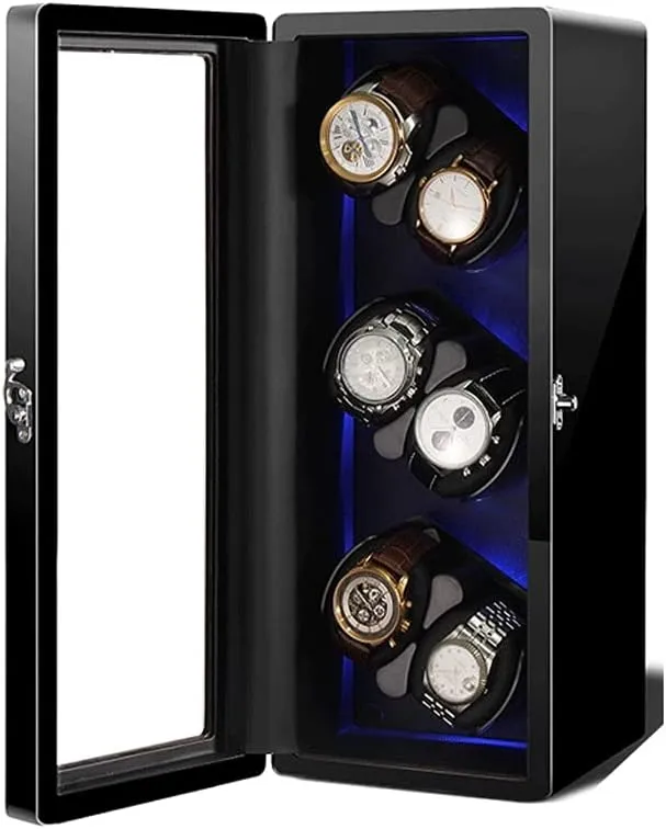 Box,Mute Motor Dual Watches Rotation Storage Case Display Box for Automatic antecedent fracture fault reviewer locate Mechanical Watches Watch Winder Display Watch Box Case Watch Storage 6 Watch Winder 