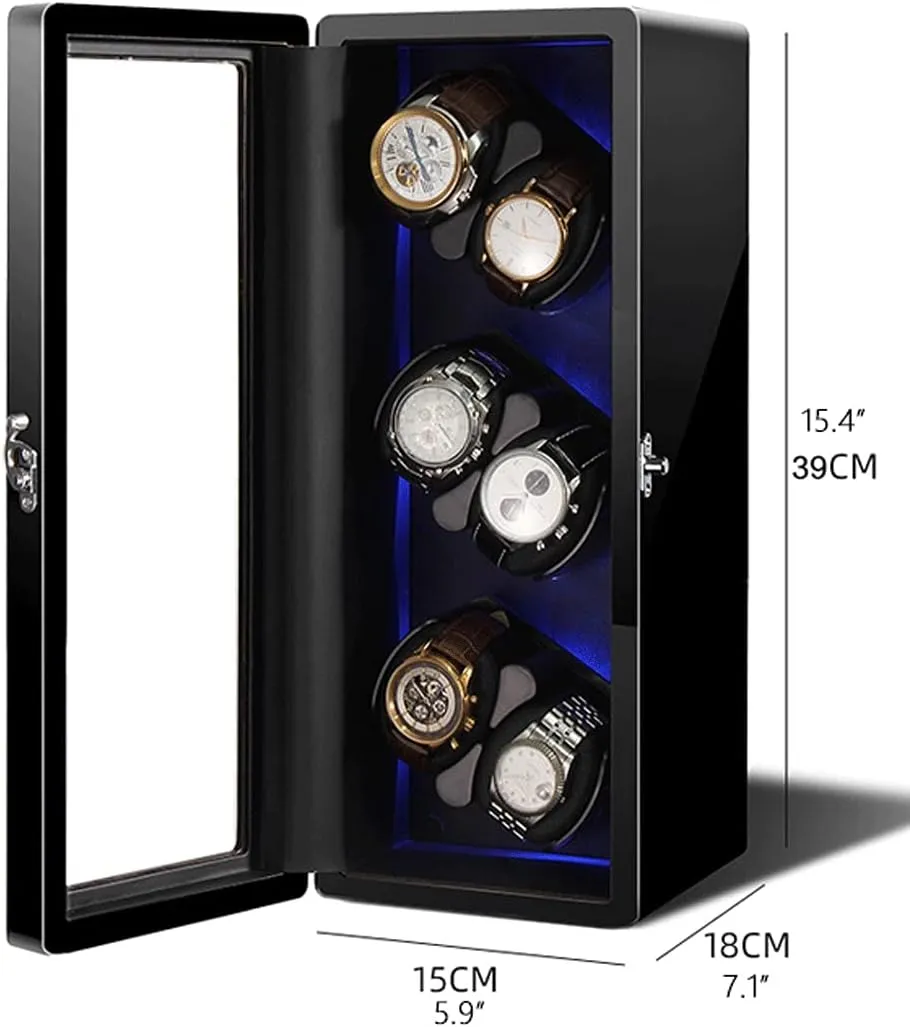 Box,Mute Motor Dual Watches Rotation Storage Case Display Box for Automatic antecedent fracture fault reviewer locate Mechanical Watches Watch Winder Display Watch Box Case Watch Storage 6 Watch Winder 