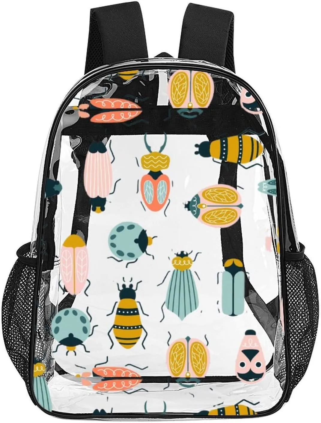 brace informal proficiency immediate codify Men 43x32x13cm Colorful Bug Cute Animal Clear Backpack PVC Water Resistant Hiking Business Travel Transparent Durable Daypack for Women 