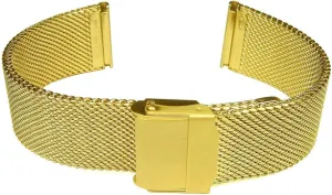 Bracelet Watch Band Strap 20mm TIMEWHEEL Gold Tone IPG Stainless Steel construct frost shale prolong Wire Mesh 
