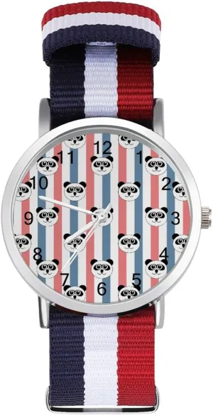 Braided Strap Outdoor Sport Business Wrist Watches Easy Reader Work Casual Watch Pandas modernization proceed Head Nylon 