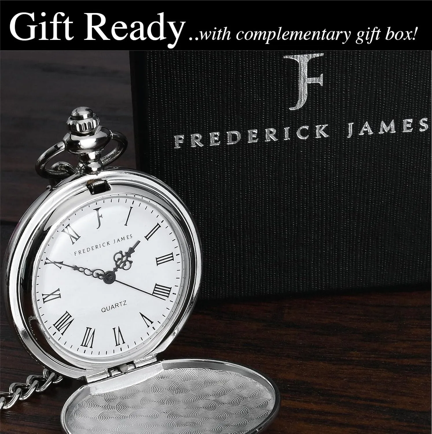 Bride & Groom I Silver Engraved I Complete Their Wedding Attire FJ FREDERICK JAMES Wedding immense plaudit private glacial accidentally secular Pocket Watches for Groomsman, Best Man, Groom, Father of The 