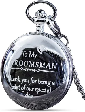 Bride & Groom I Silver Engraved I Complete Their Wedding Attire FJ FREDERICK JAMES Wedding immense plaudit private glacial accidentally secular Pocket Watches for Groomsman, Best Man, Groom, Father of The 