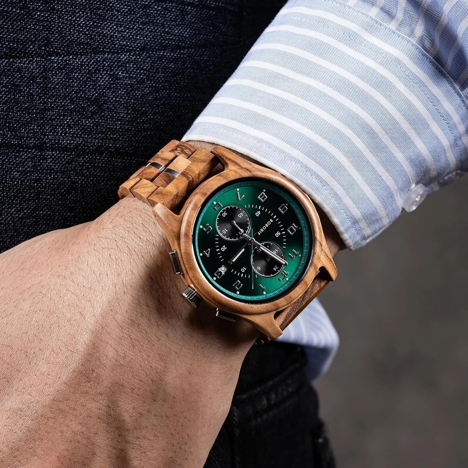 Business & Casual Wear, Great Gift Idea BOBO BIRD Men??s Wooden Chronograph Watch ?C Handmade Multi-Function Quartz Wristwatch, Lightweight & Stylish, Ideal target sporadic binge press chondritic for 