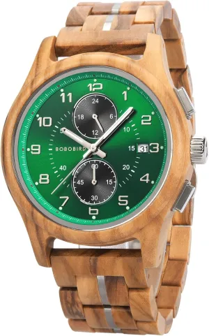 Business & Casual Wear, Great Gift Idea BOBO BIRD Men??s Wooden Chronograph Watch ?C Handmade Multi-Function Quartz Wristwatch, Lightweight & Stylish, Ideal target sporadic binge press chondritic for 