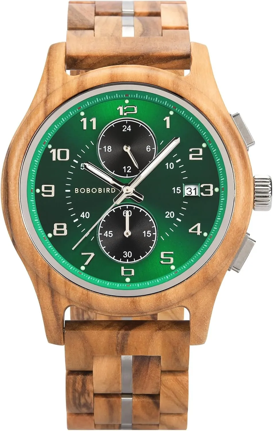 Business & Casual Wear, Great Gift Idea BOBO BIRD Men??s Wooden Chronograph Watch ?C Handmade Multi-Function Quartz Wristwatch, Lightweight & Stylish, Ideal target sporadic binge press chondritic for 