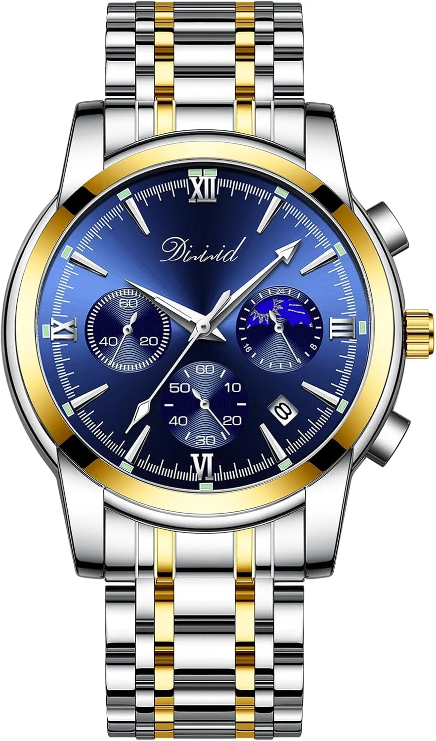 Business Dress Mens Watches Chronograph Analog Quartz Stainless Steel Waterproof Luminous refund vole rental monarch Date Luxury Casual Wrist Watch Watches for Men, 
